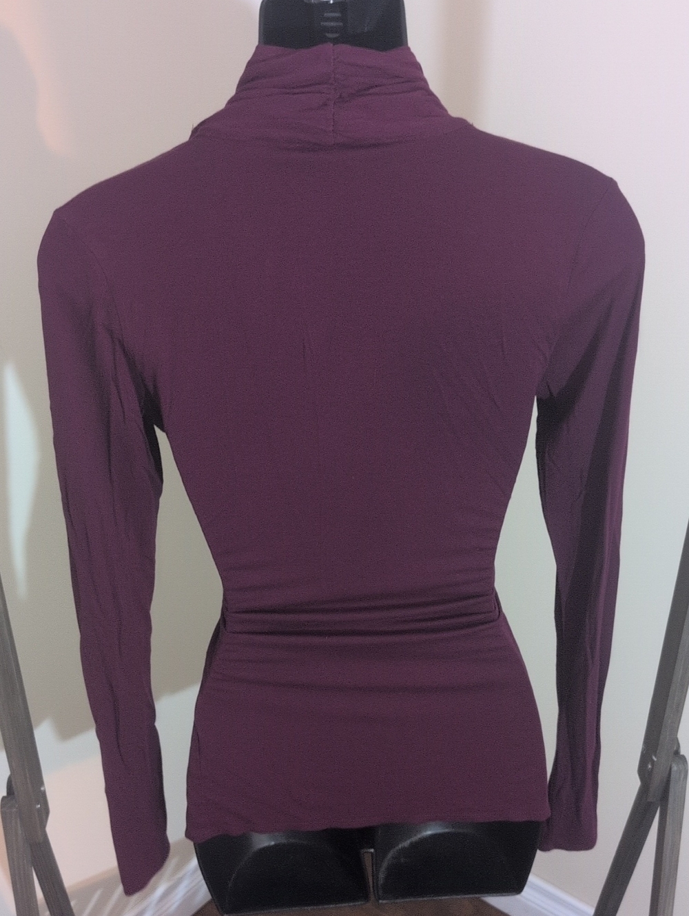 Women's Deep Plum Tie-Waist Wrap Sweater Cardigan - Picture 4 of 10